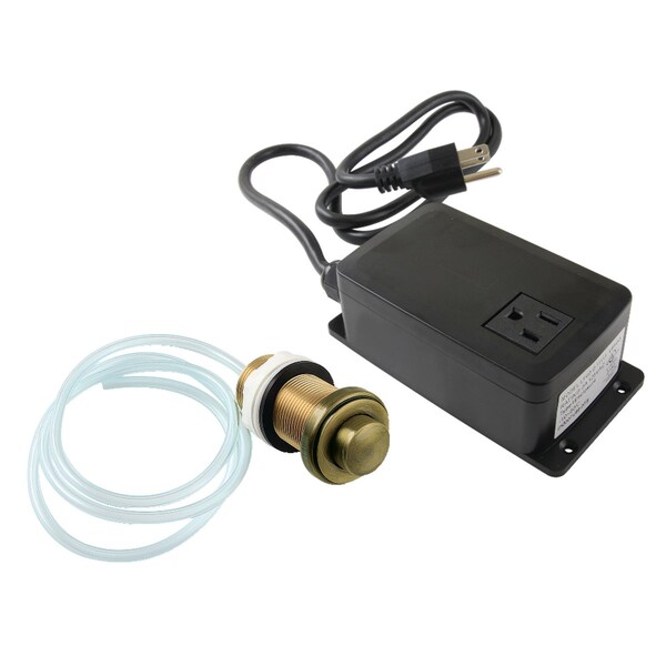Single Outlet Garbage Disposal Air Switch Kit, Antique Brass